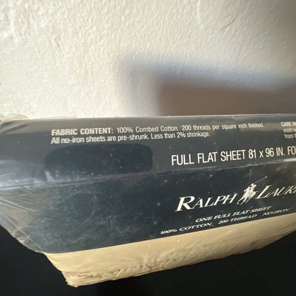 *Rare NEW RALPH Lauren *Full YELLOW Ruffle FLAT SHEET Vintage - Picture 8 of 8